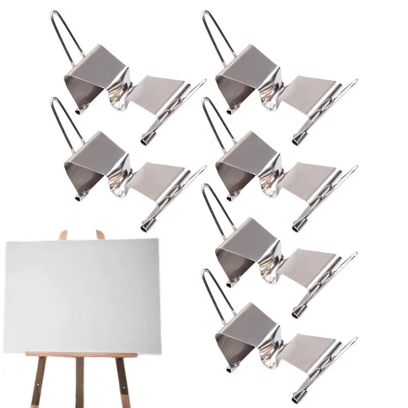 

Painting Board Separating Clip 6pcs Canvas Frame Clamps Silver Wet Canvas Frame Carrying Clips Stainless Steel For Dry Canvas