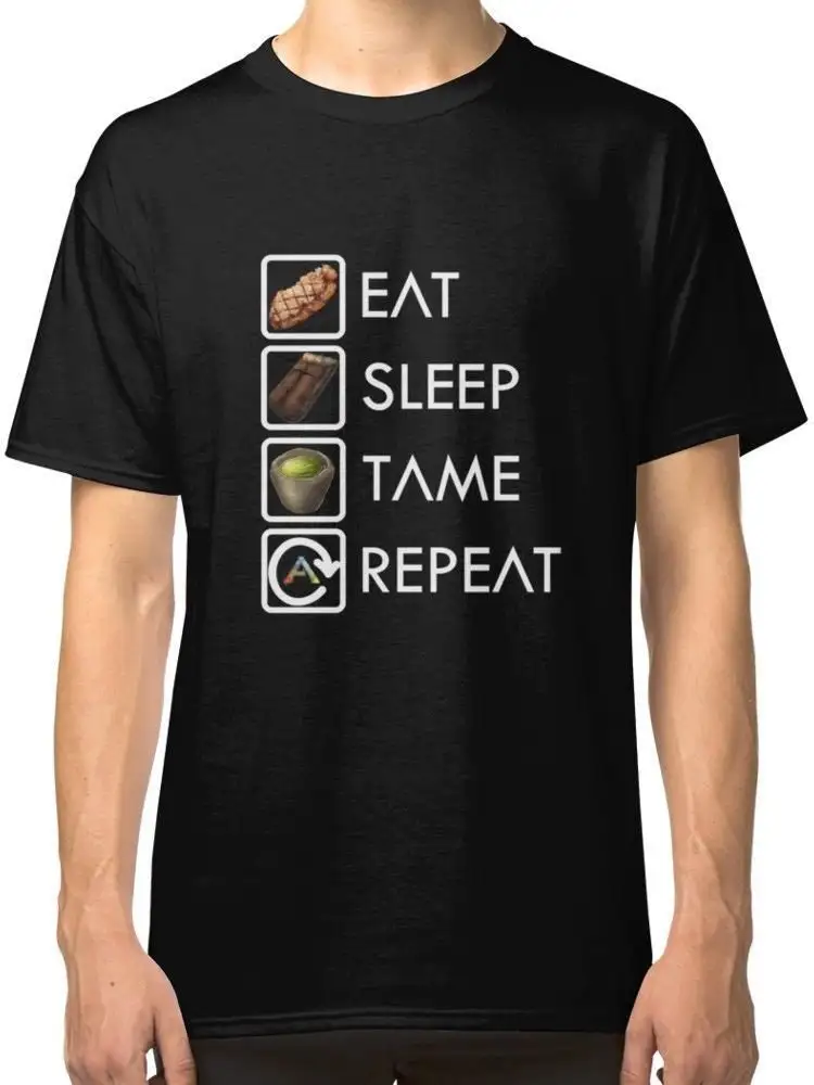 Ark Survival Evolved Eat Sleep Tame Repeat Men'S Black T Shirt #1