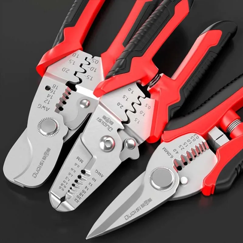 Wire Stripping Pliers Multifunctional Electrician Special Tools Pulling Wire Cutting Pliers Small Copper Pipe Crimping Pliers