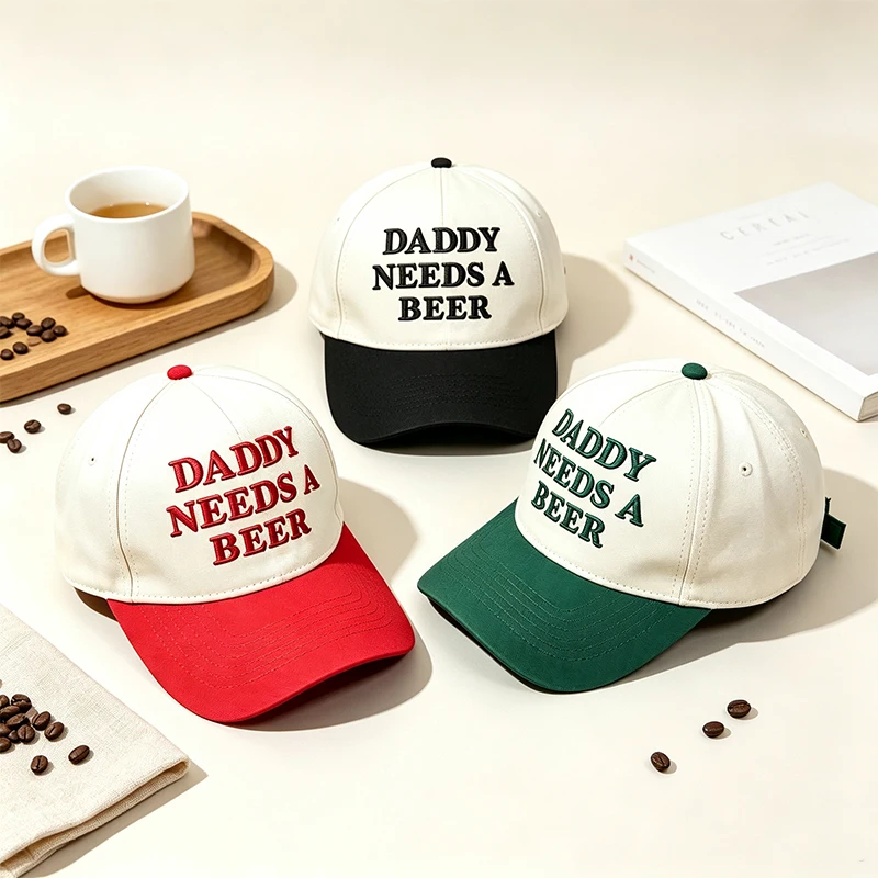 DADDY NEEDS A BEER Embroidered Baseball Cap Men Women Outdoor Travel Dad Hat Adjustable Curved Brim Casual Sun Hat for Gift
