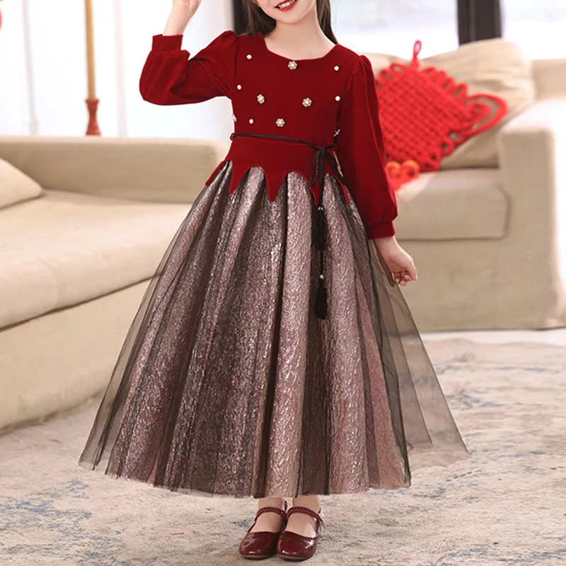 

Girls Luxury Lightweight Dress For Halloween New Style Women's Kids Wedding Performance Costume French Princess Gown