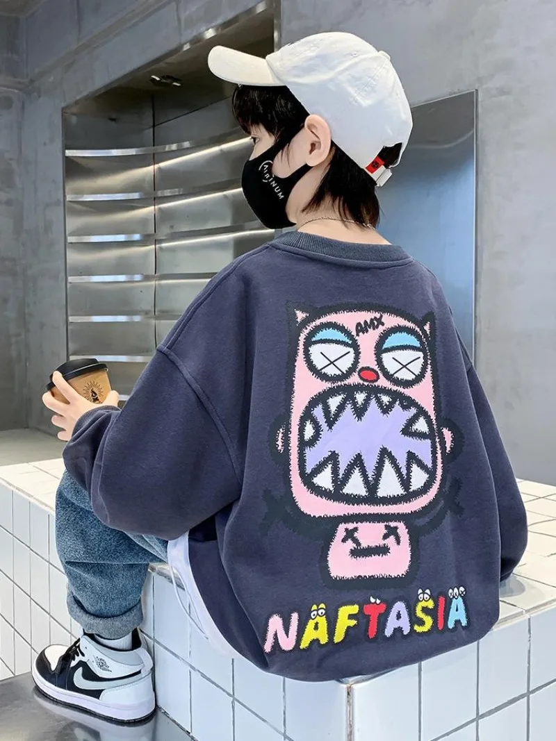 

Boys' Mid-Large Size 2025 Spring-Autumn New Street-Cool Dashing Trendy Sweatshirt