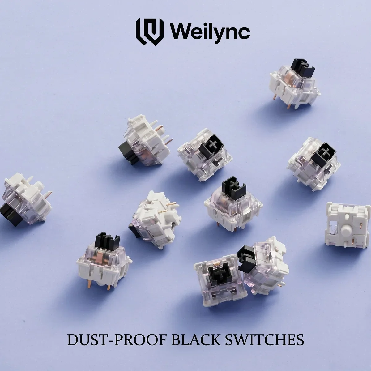 

50 шт., черный переключатель для клавиатуры, 3-контактный тактильный переключатель 60gf со стабильным пылезащитным стержнем для механической клавиатуры Mx