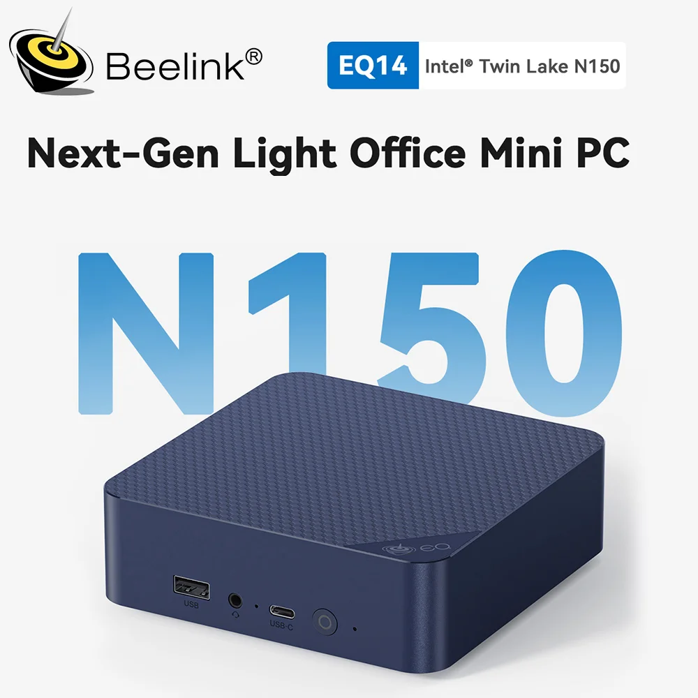 Beelink Mini PC EQ13 Intel N100 EQ14 N150 16GB DDR4 500G SSD Win11 Supporto 4K WIFI6 BT5.2 Computer desktop da ufficio leggero