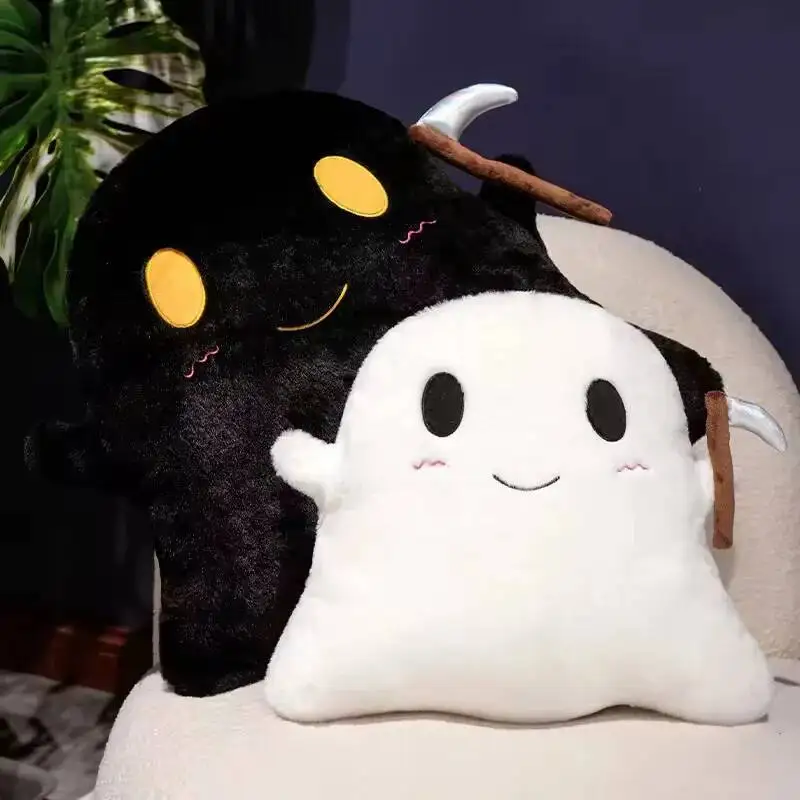 

Halloween Sickle Ghost Plush Toys Soft Cartoon Ghost Throw Pillow Sofa Bedside Cushion Funny Halloween Party Home Decor Kid Gift