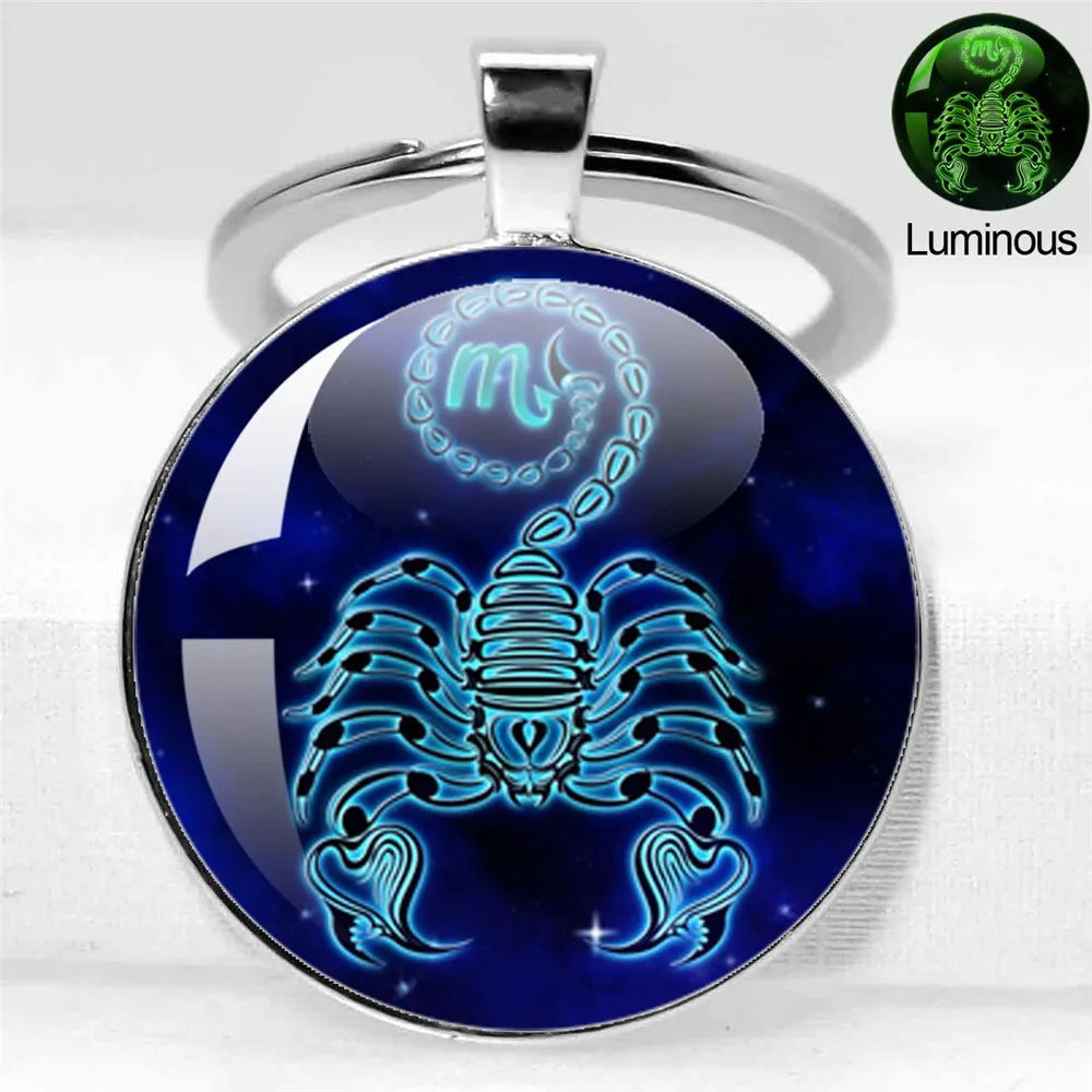 اليدوية زودياك المفاتيح 12 الأبراج قلادة كيرينغ العقرب القوس الجدي الدلو هدية عيد ميلاد النساء ﻿