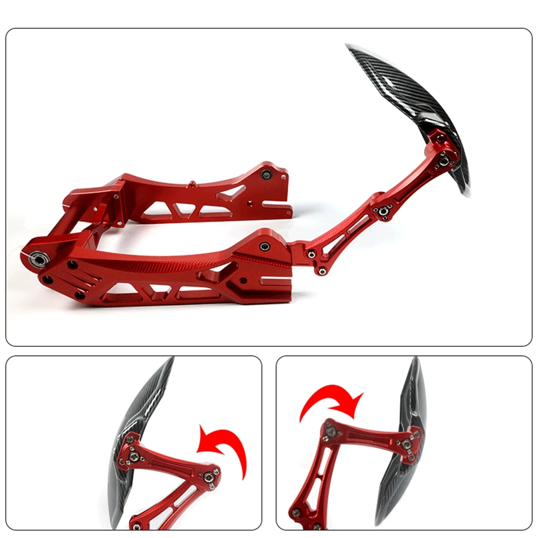 Motorcycle Adjustable Rear Mudguard Carbon Fiber Aluminium Alloy Rear Wheel Fender Mudguard Universal Extend Extender Mudguard