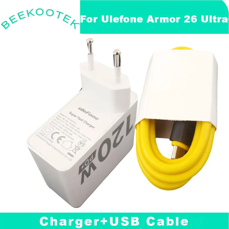 New Original Ulefone Armor 26 Ultra Power Adapter Charger Official Quick Charging USB Cable Data Line For Ulefone Armor 26 Ultra