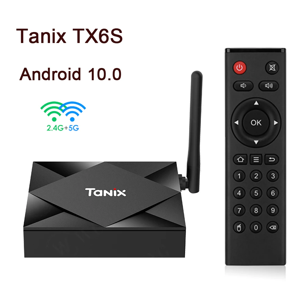 

Tanix TX6S Android 10.0 TV Box 2G8G 4GB/32GB Allwinner H616 Chip 2.4&5.8G Dual WiFi Bluetooth 8K HD Smart Set-top Box 4G64G