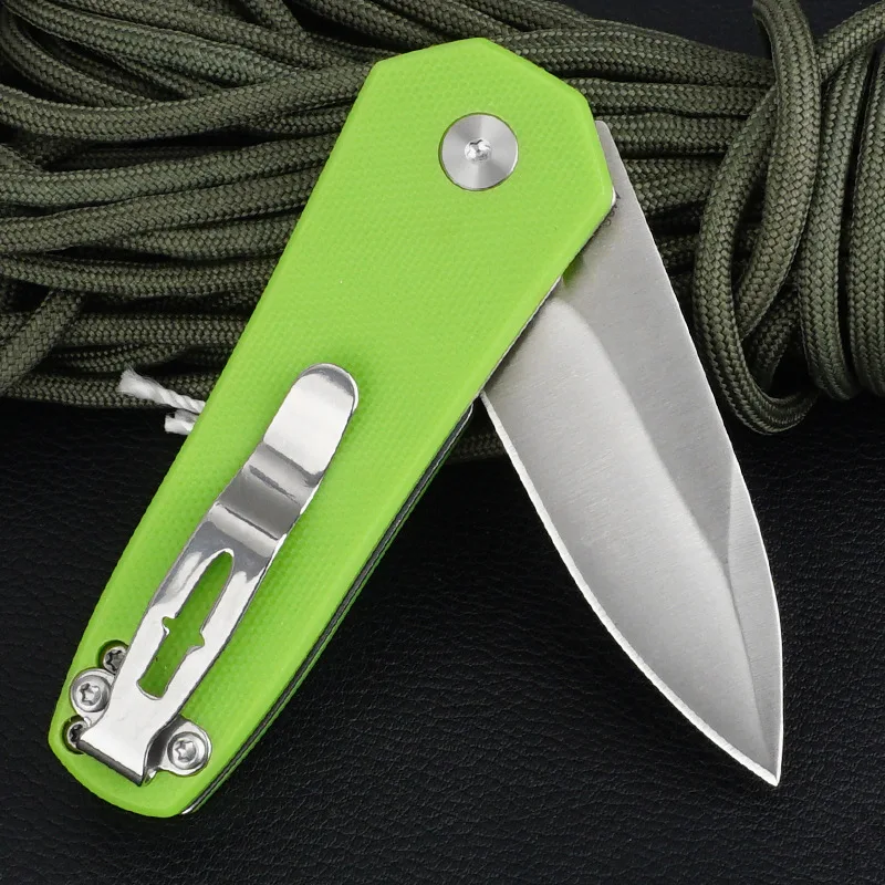 Folding knife portable outdoor knife 440C steel G10 handle ball bearing folding knife multi-purpose knife