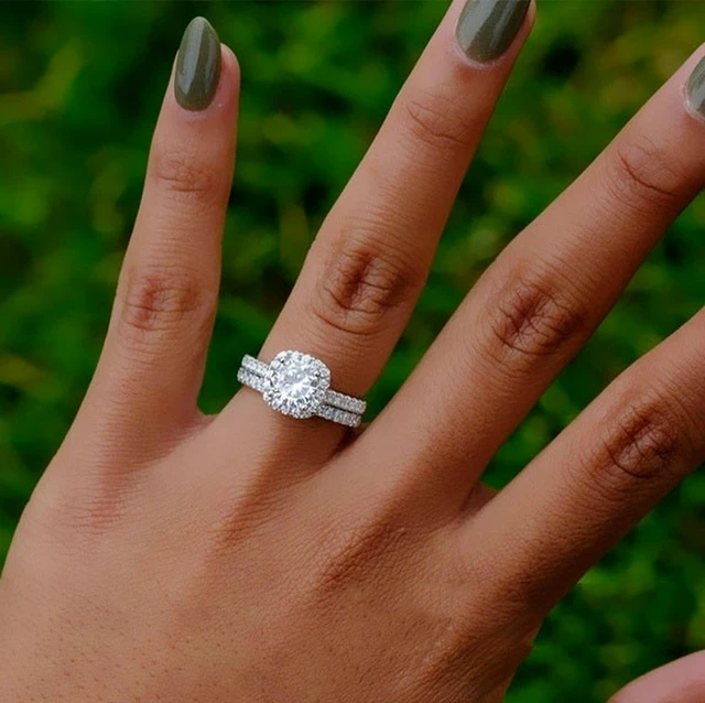 Engagement Ring Silver Bridal Sets Silver Wedding Ring Sets Classic Women Wedding Aliexpress