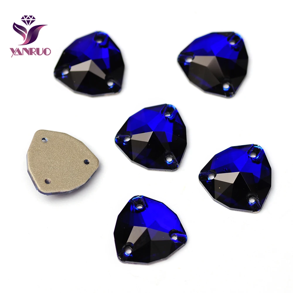 YANRUO 3272 Trilliant Cobalt Blue Sewing Stones for Clothes Diamond Imitation Strass Rhinestones Glass Craft