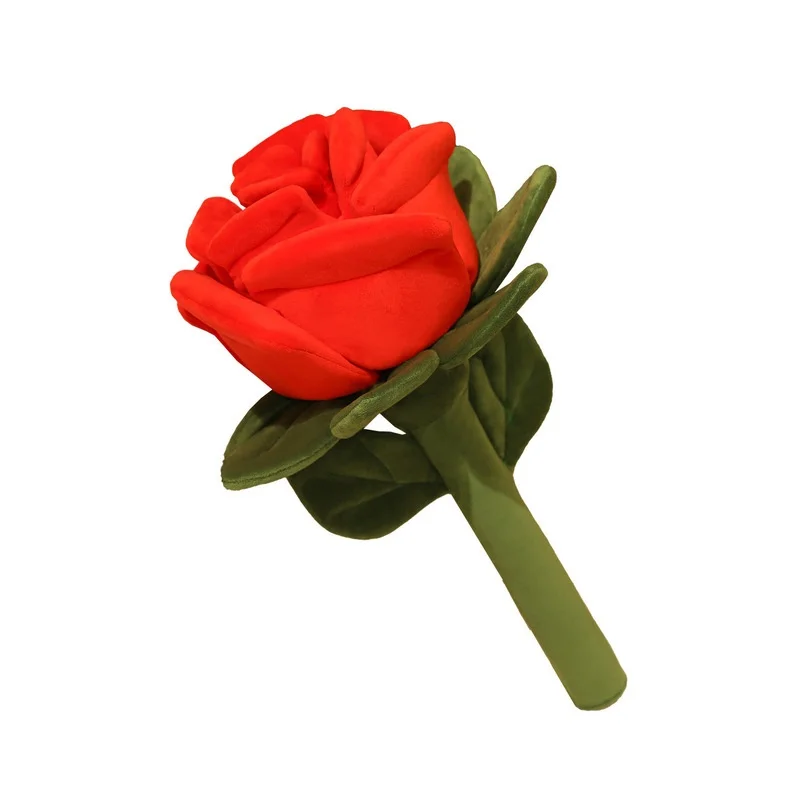 Cartoon Simulation Rose Plush Toy Home Decor Cloth Art Flower Bouquet Gift for Girlfriend Romantic Present