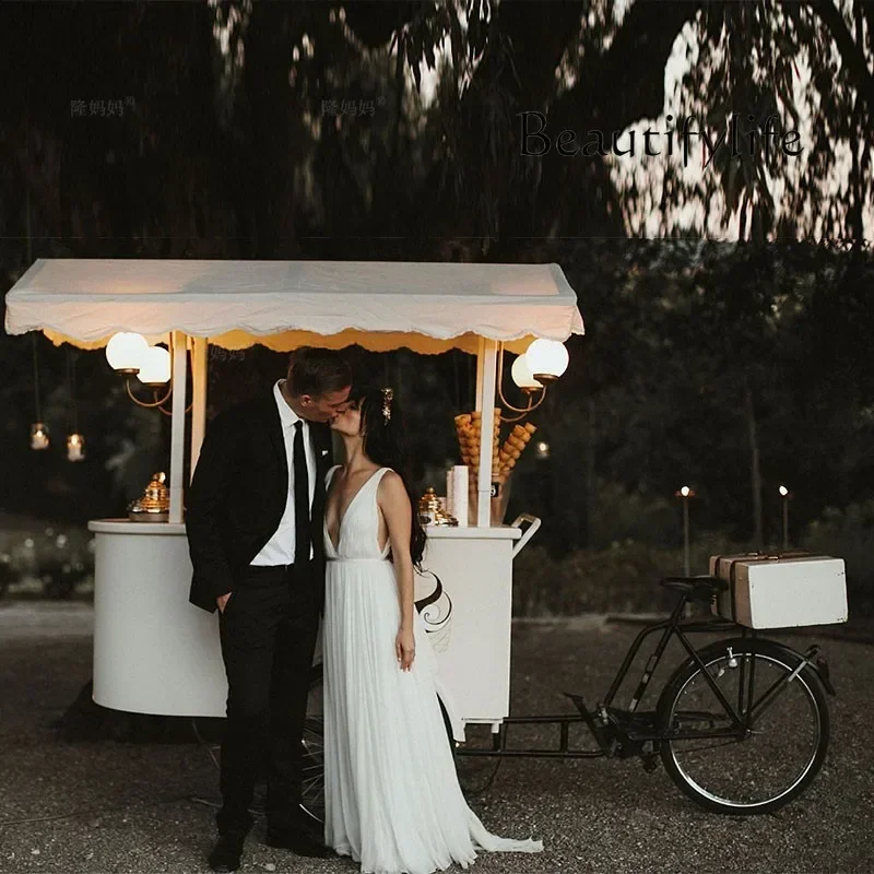 

yj7 European tricycle food truck coffee wedding props park ice cream truck street view milk tea dessert dining carLX