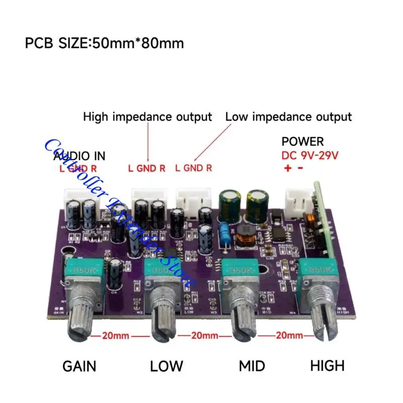 N84B Preamp Amplifier Sound Tone Preamplifier Board Amplification Module Sound Tone Board NE5532 Power Amplifier Board