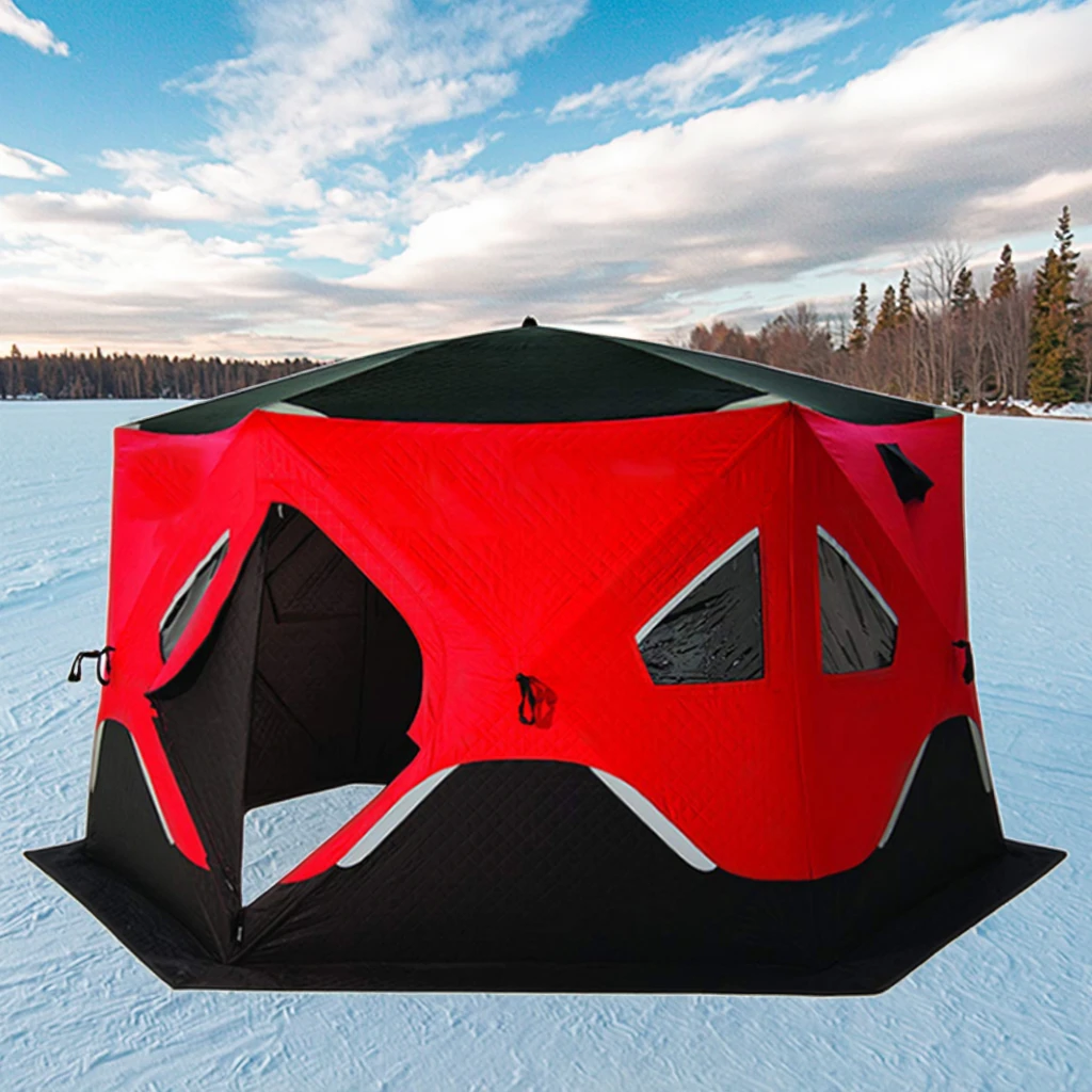 

New Design 2-person Winter Fishing Tent Portable Pop Up Ice Fishing Insulated SaunaTent For Sale