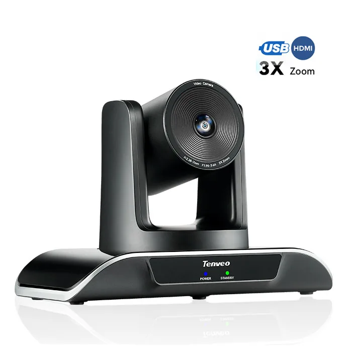 Tenveo AI Tracking VHD3H 3X Optical Zoom 1080P HDMI USB3.0  PTZ Conference Camera for YouTube Live Streaming