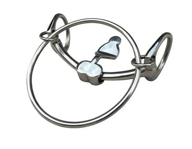 

Stainless Steel Large Ring Gag Bit Iron Horse Racing Chew Tongue Depressor Protection Horse Mouth 12.5CM