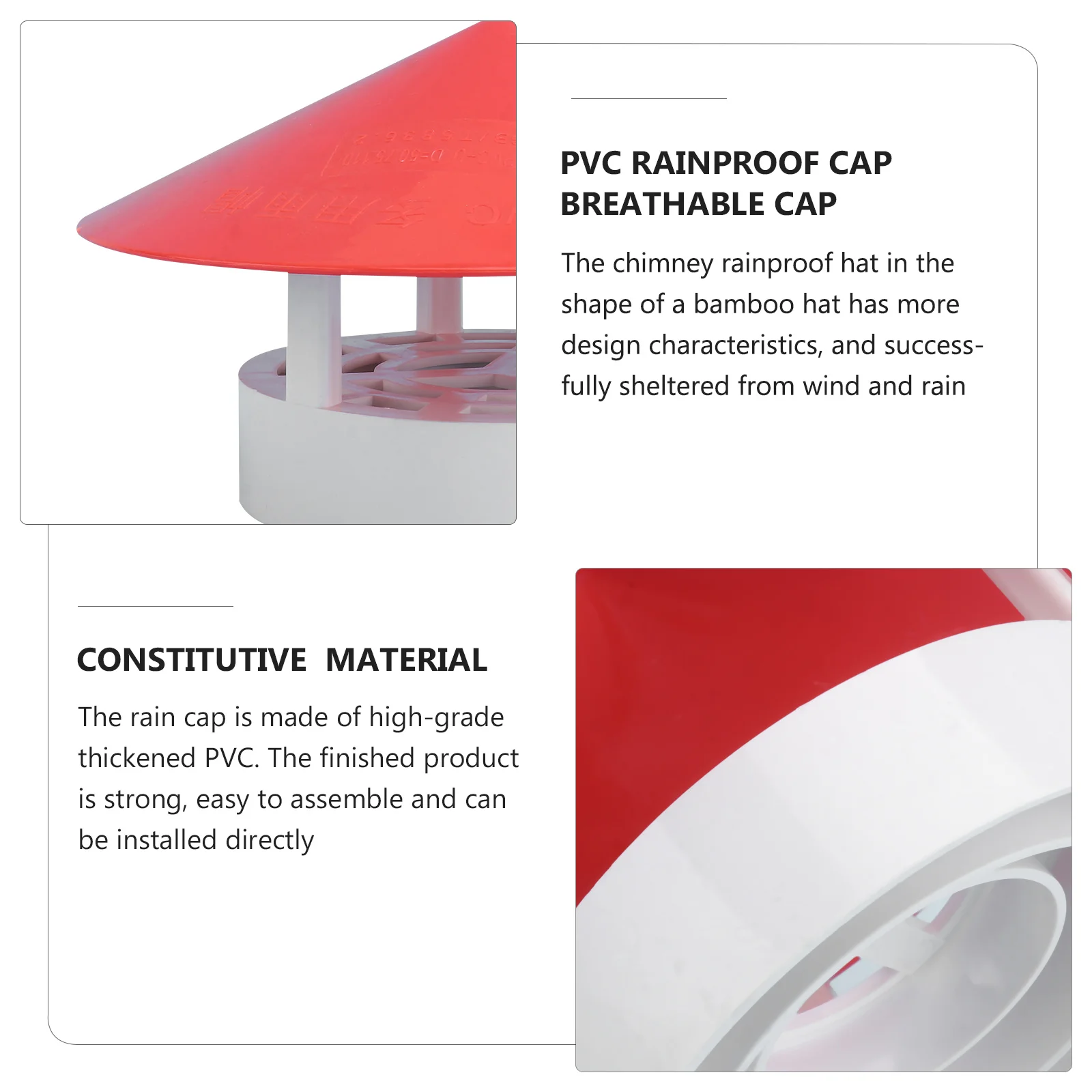 

1Pcs Chimney Rainproof Cover Sturdy Rain Cap Quick Drainage Windproof Snowproof Chimney Protector Cover Accessory