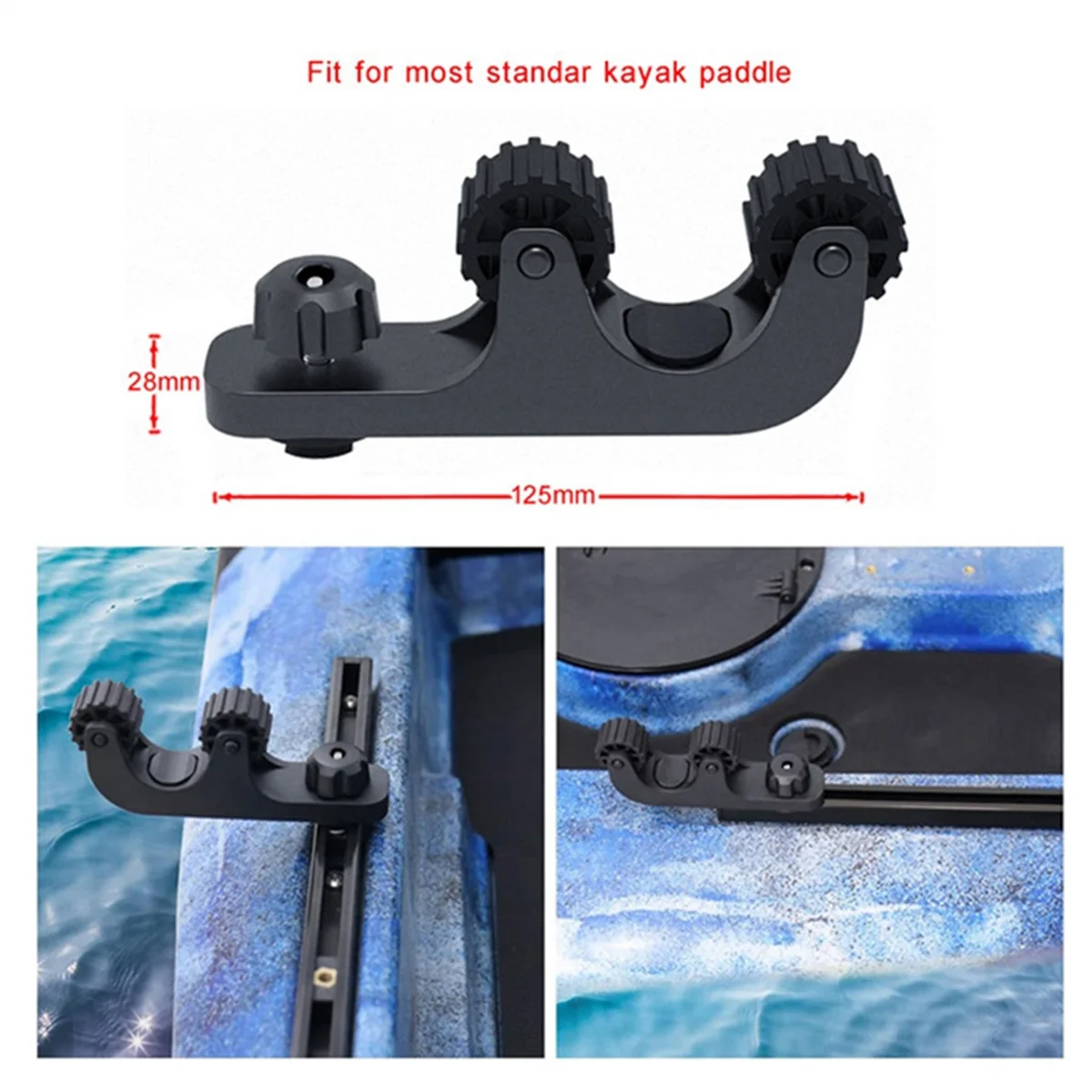 2Pack Kayak Paddle Holder, Kayak Track Mount Accessories Paddle Holder for Kayaking with Longer Threads Bolts