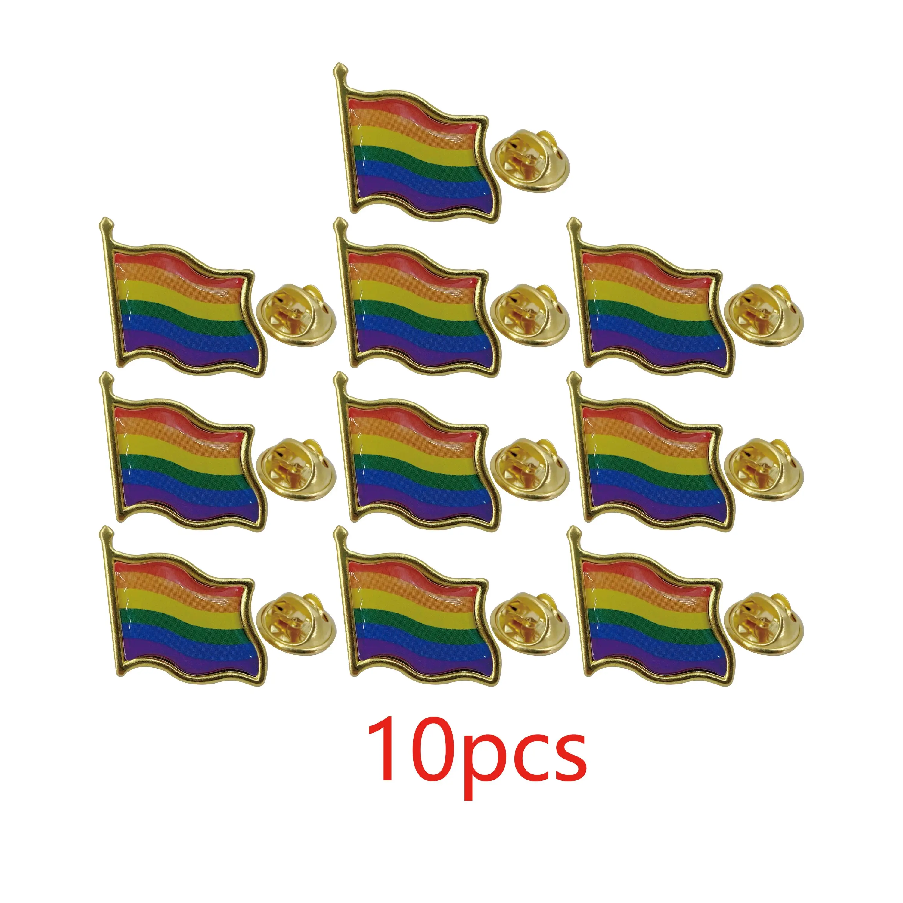 

5/10/50/100pcs Set for Clothing And Bag Decoration Gay Pride Rainbow Flag Pins LGBTQ Rainbow Flag Pride Pins Brooches