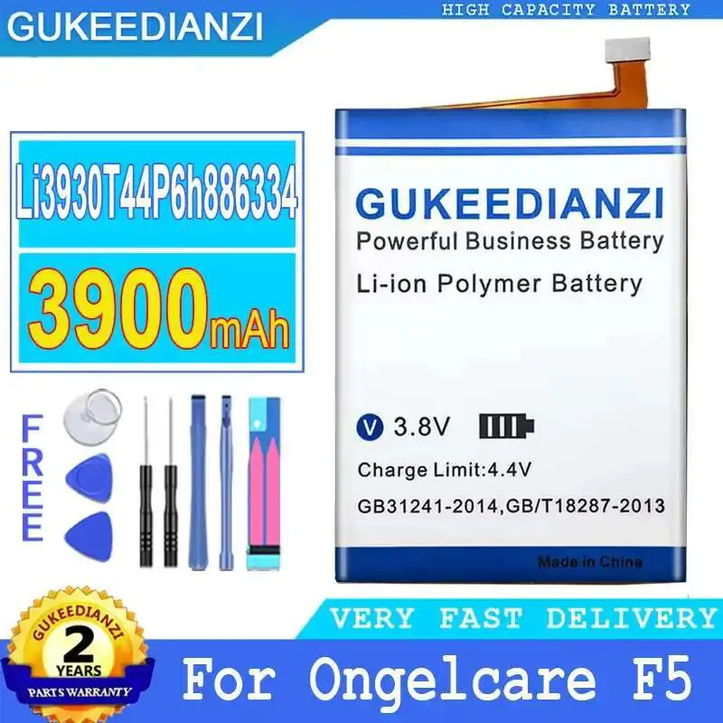 

3900Mah For Ongelcare F5 Li3930t44p6h886334 Mobile Phone Battery Durable
