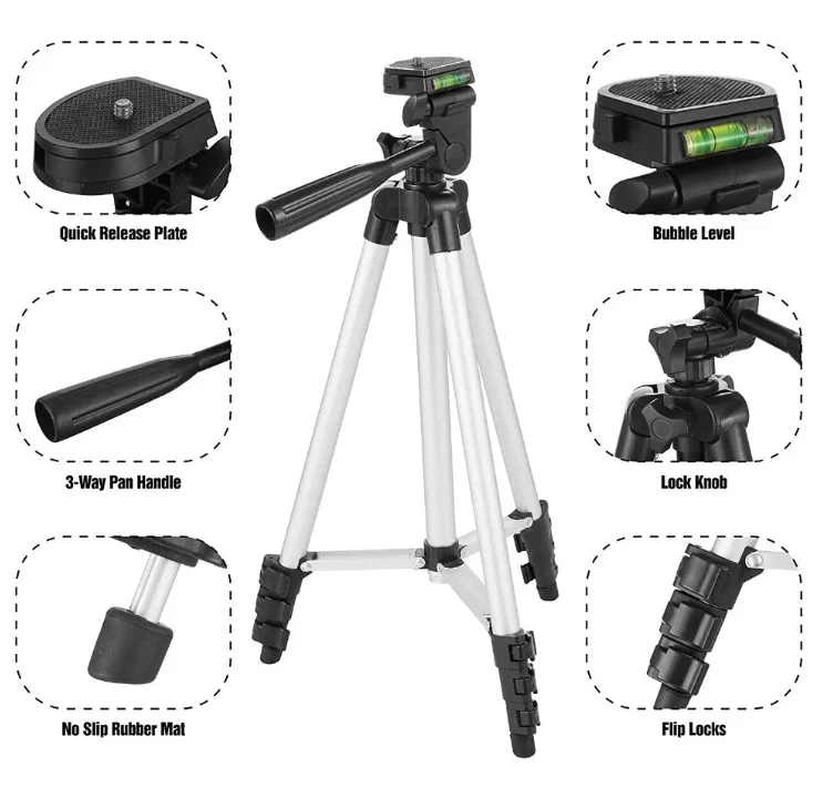 Phone camera tripod foot holder 150 cm (with phone holder) dialog,music, news, technology, the finest materials, Photography