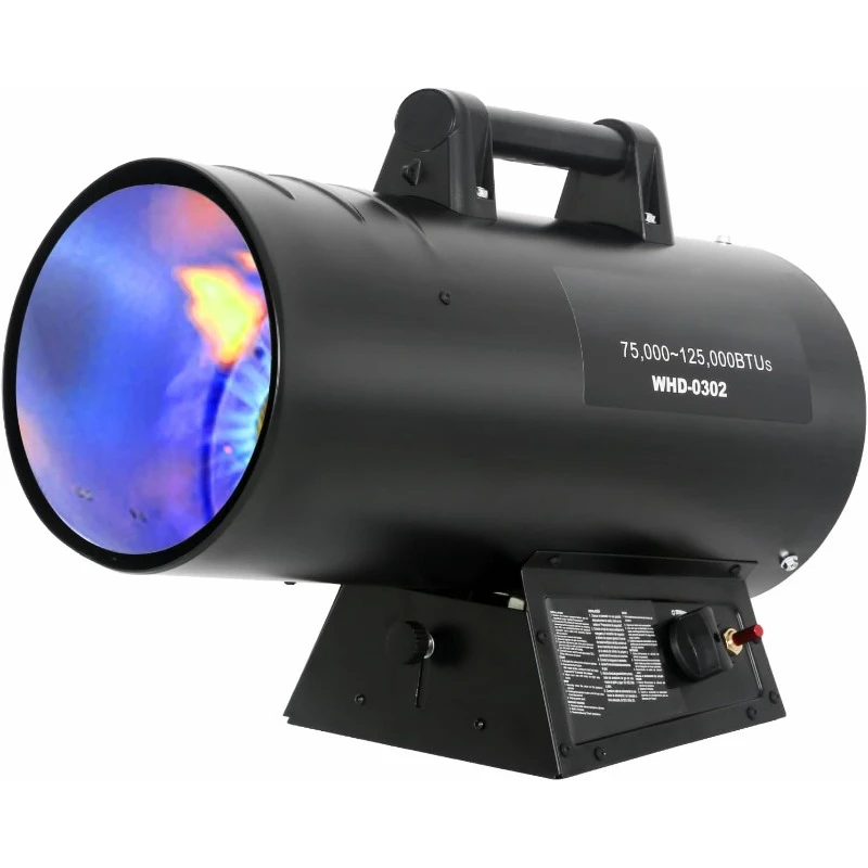 125,000 BTU Forced Air Propane Heater Propane Torpedo Heater for Garage, Jobsite, and Construction Sites, CSA Listed