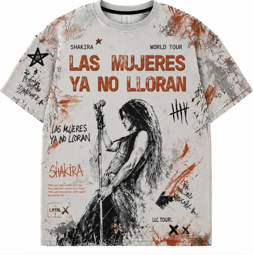 Colombian Latin Queen Shakira Summer Trendy Fashion Men's Short-Sleeved Universal for Both Men and Women Commemorative T-Shirt