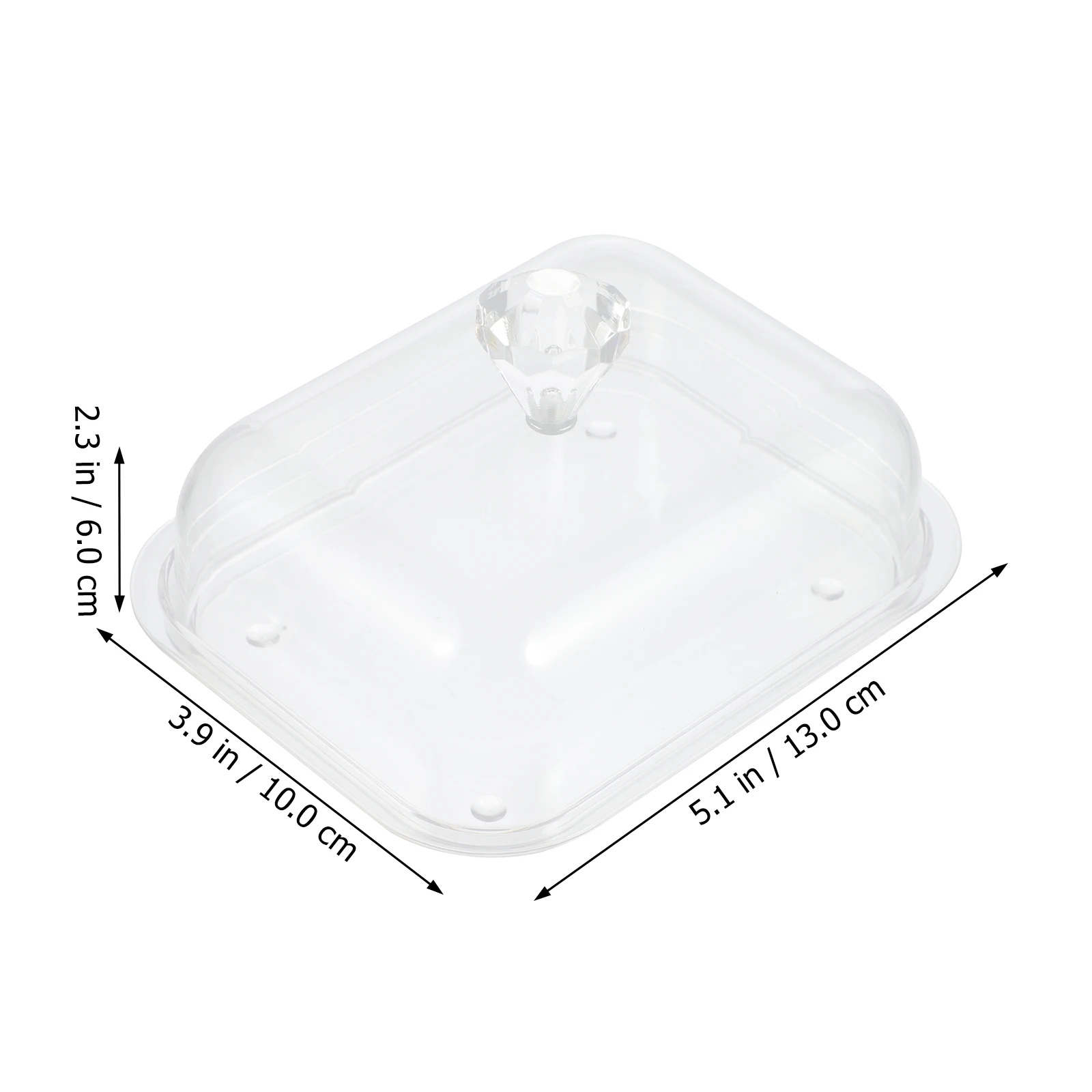 

1pc Storage Box Acrylic Smooth Surface Easy Clean Airtight Lid Keeps Fresh Butter Dessert Snack Keeper For Kitchen Restaurant