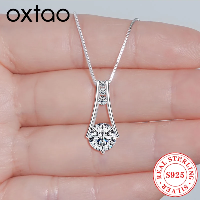 

Сертифицированный OXTAO 6,5 мм/8 мм/9 мм, полный муассанит, ожерелье с трапециевидной подвеской, серебро S925, роскошные уникальные обручальные ювелирные изделия, подарки