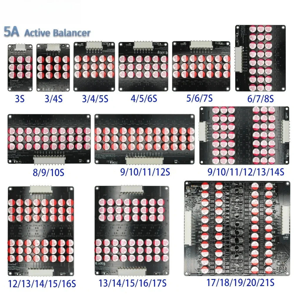 Lifepo4 Active Equalizer Balancer 5A 3S 4S 5S 6S 7S 8S 10S 12S 14S 16S 17S 21S Lipo/Lifepo4/LTO Battery Energy Capacitor