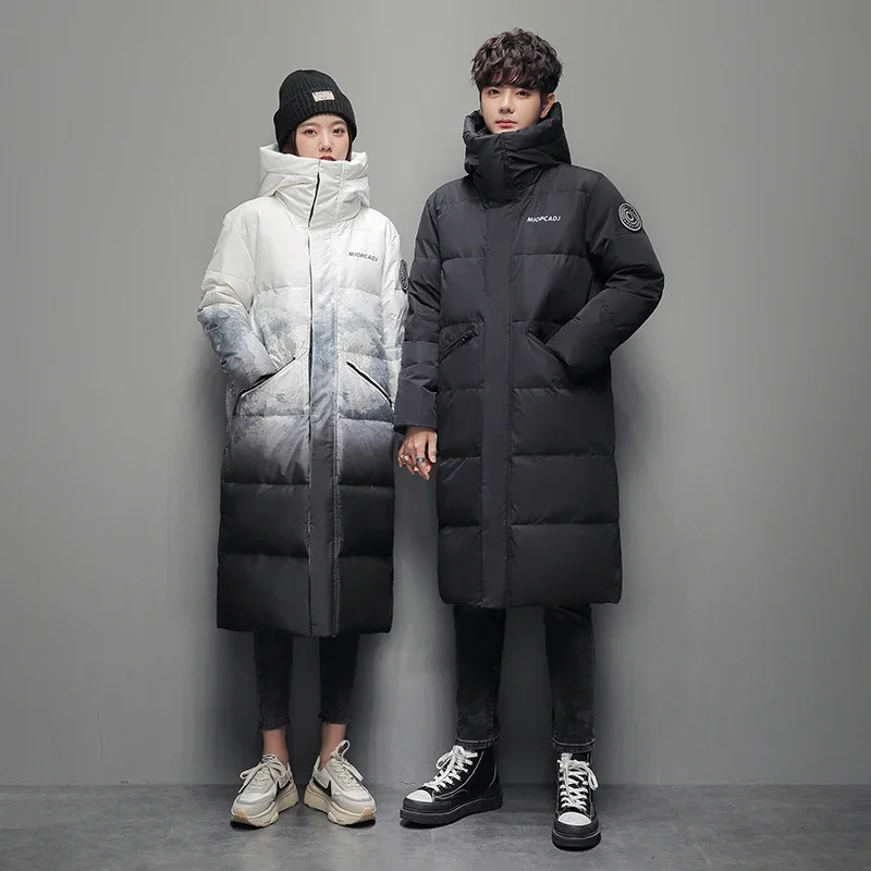 Winter Gradual Change Down Jacket Can Be Two Open Men's Medium and Long Knee New Thickened Snow Mountain Fashion Coat