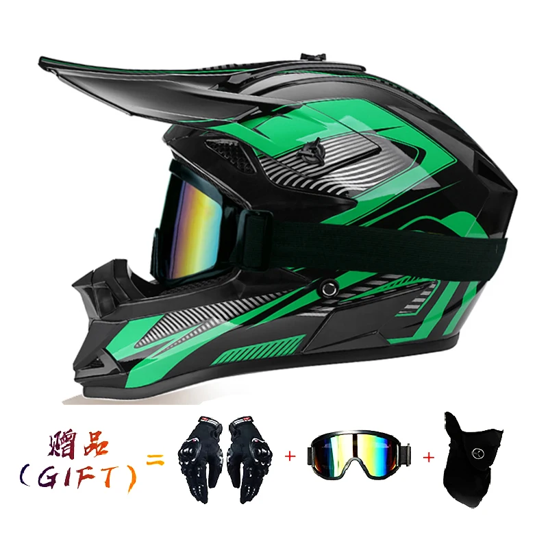 VGV Motocross Motorhelm Off-Road Helm DOT gecertificeerd Driedelig Giveaway Heren Dames Volwassen kind Alle seizoenen verkrijgbaar