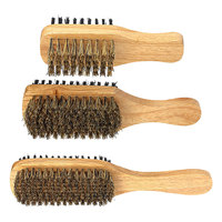 3pcs Beard Brush Men Grooming Kit Nylon Bristles Hair Cleaning Tool Barber Brushes Mustache Pocket detailing hairbrush mens