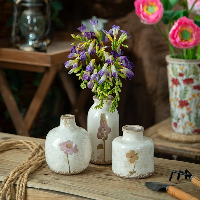 

Vintage Vases, Ceramic Ornaments, Living Room Exquisite Desktop, High-end Feeling French Creative, Home Retro Style