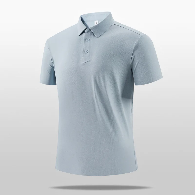 

Men's Ice Silk Short Sleeve Shirt Casual Slim Fit Summer New Style Mesh Collar T-Shirt Breathable Comfortable Polyester ...