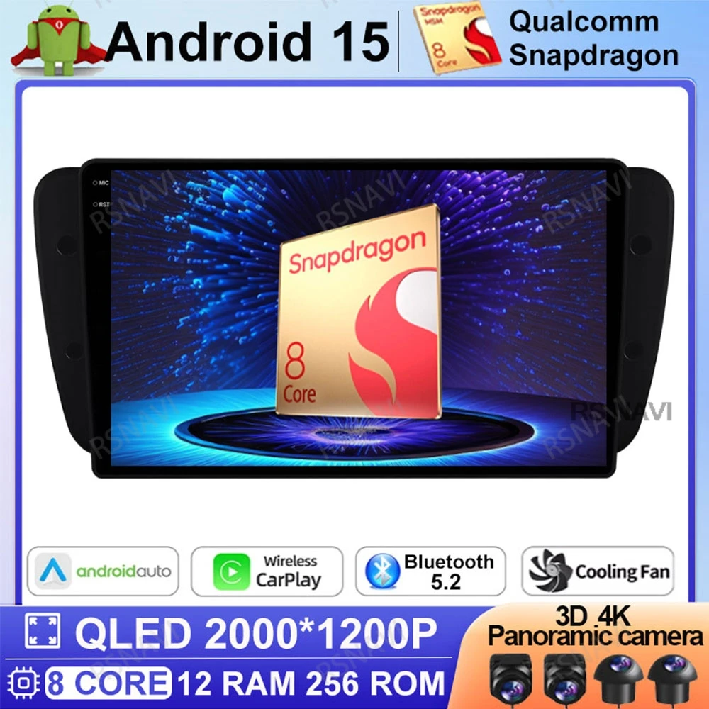 

Android 15 Car Radio For Seat Ibiza MK4 6J 2009-2013 DSP GPS Navigation DVD Qualcomm Viedo Player Multimedia Autoradio 5G WIFI