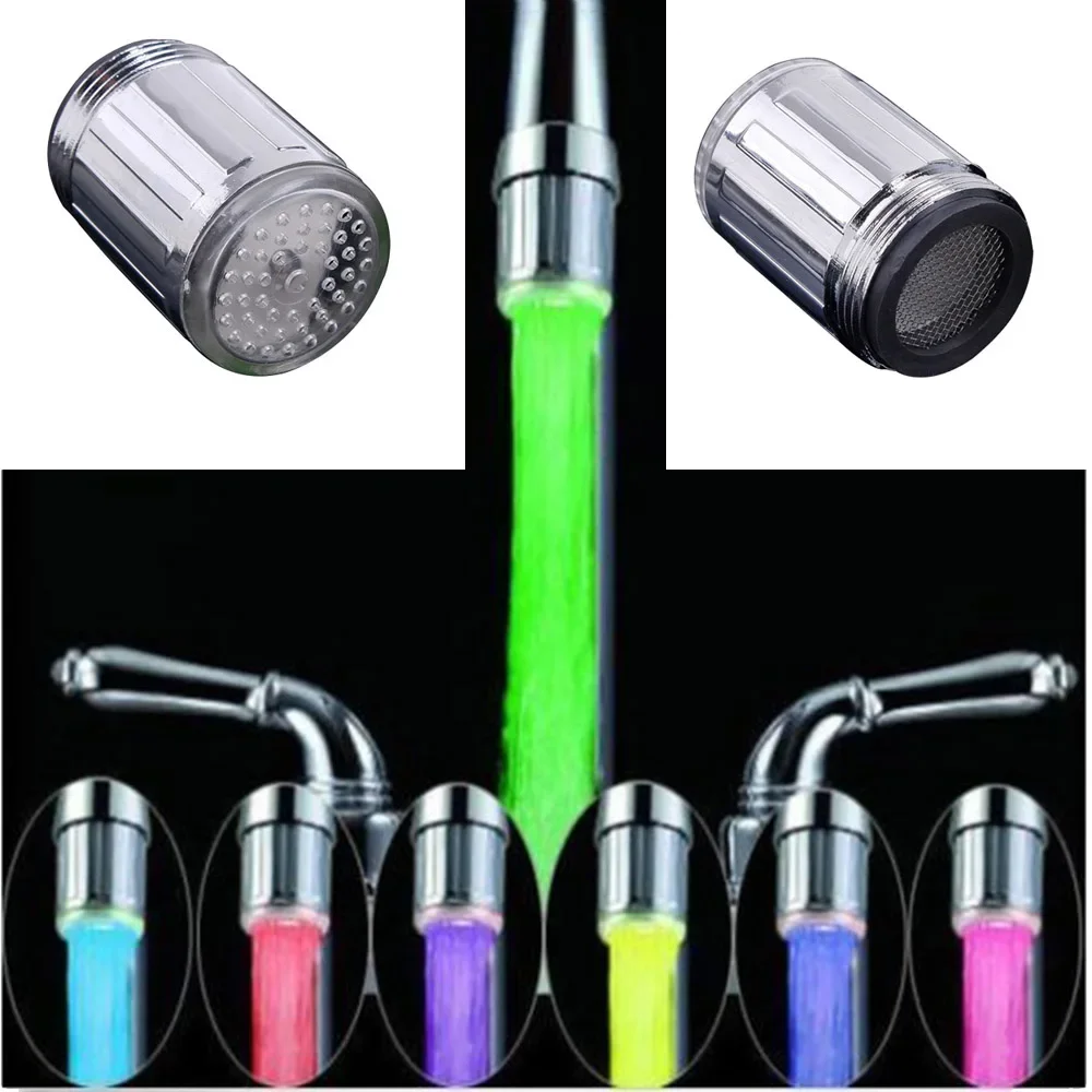 New LED Water Faucet Light Tap Glow Shower Kitchen Bathroom RGB/Multi Color/Blue Luminous Glow