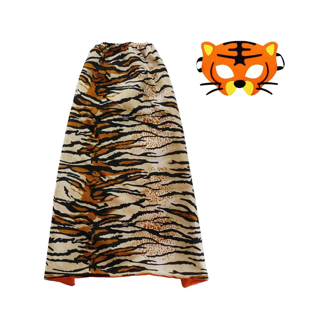 Animal Mask and Capes for Costumes Birthday Party Gifts for Jungle Theme Party Supplies Kids Birthday Decorations Zoo Tiger Cape