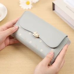 Women's long wallet Korean PU printed zipper buckle folding clutch bag multi-card fashion everything street popular preppy stude