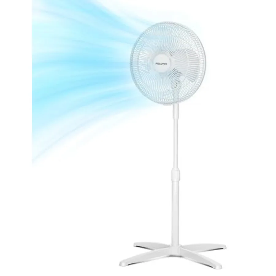 

16 inch Pedestal Fan for Bedroom, Oscillating Fan, 3-Speeds, 90° Oscillation, Adjustable Height, Floor Fan, Standing Fan for Li
