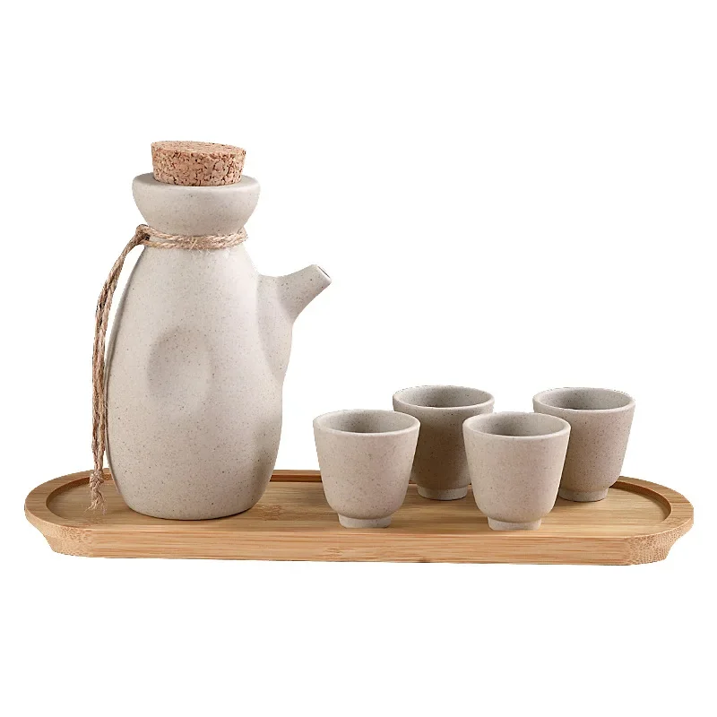 Japanese-style sake pot Baijiu ceramic wine set Household restaurant ironing pot Warm wine pot Small wine glass Spirits cup