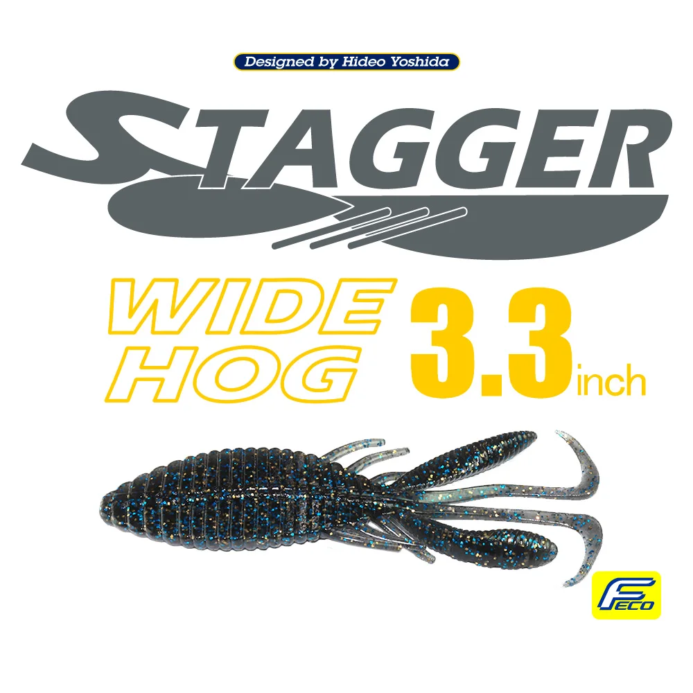 HIDEUP Misplaceed الروبيان المسطح STAGGER WIDE HOG Caro Dezhou مجموعة الصيد الحرة إغراء الطعم #3