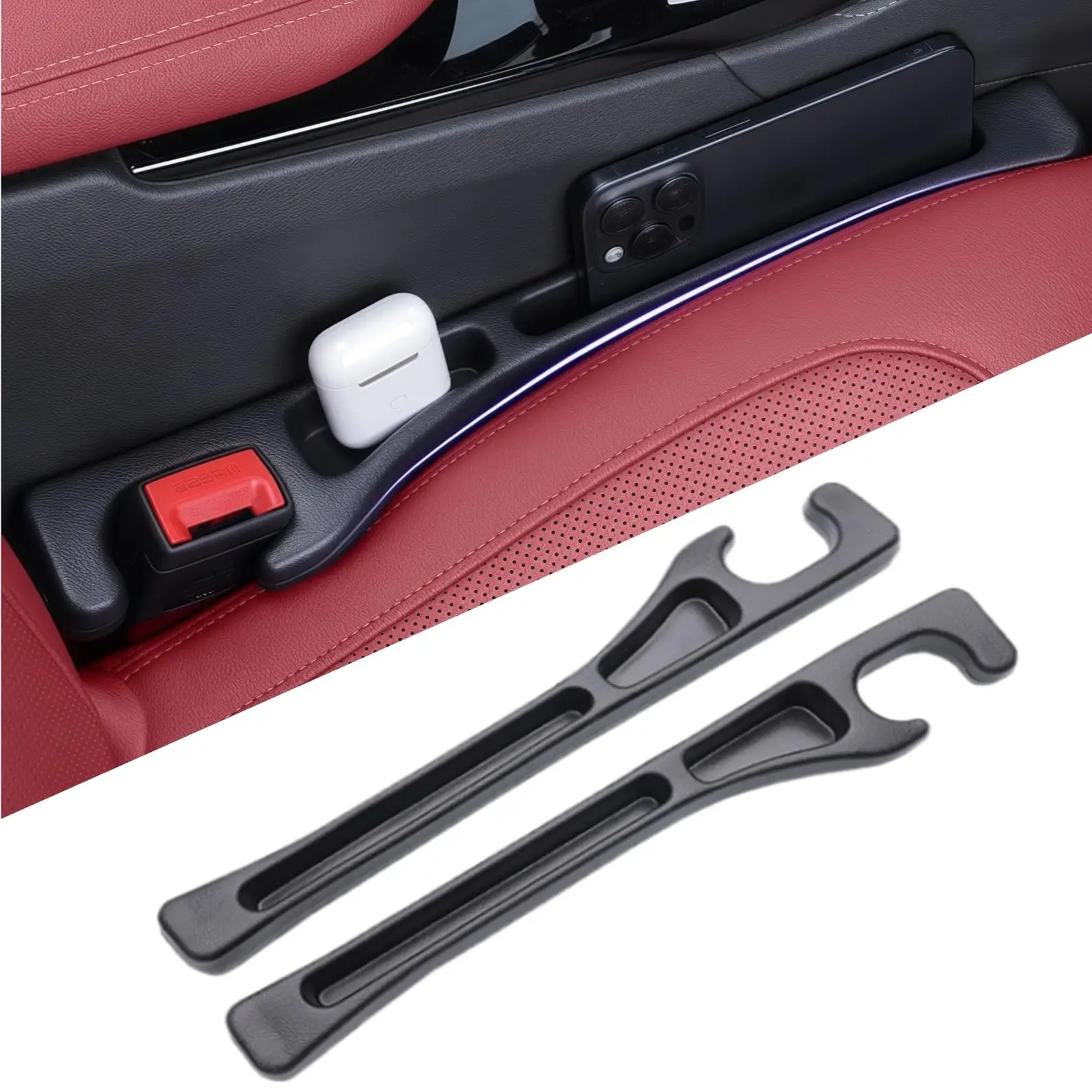 2-Pack No-Drop Seat Side Gap Seam Filler , Universal Fit Fill The Gap Between Seat & Console, Perfect for Car, SUV, Truck