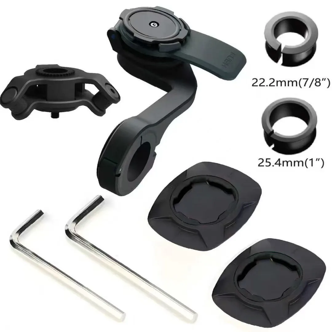 

Motorcycle and Bike Phone Mount - Heavy Duty, & Anti-Shock Holder Dampener Simple Quick Release Bracket Bicycle Universal