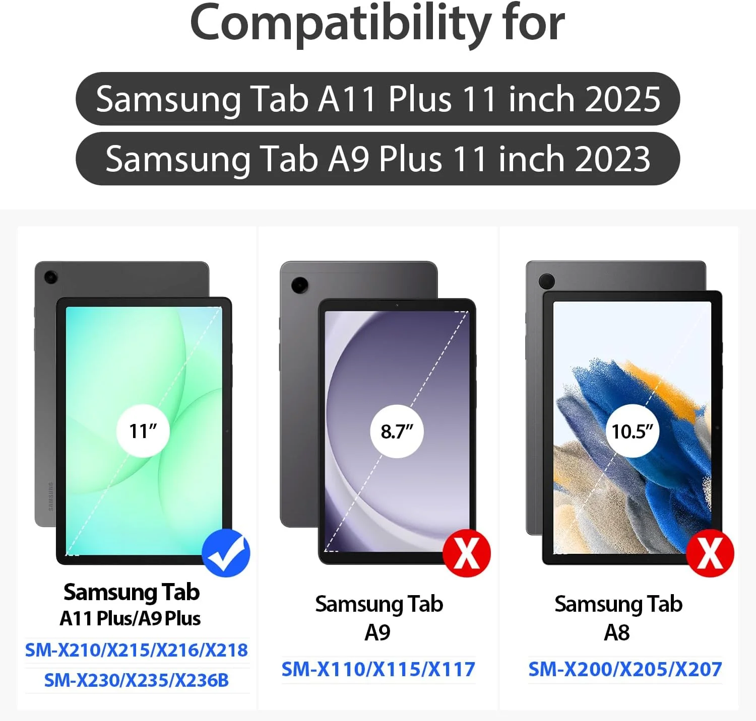 For Samsung Galaxy Tab A11 Plus / A11+ ( 11-inch ) 2025 SM-X230 / X235 / X236B Screen Protector HD Clear 9H Tempered Glass Film