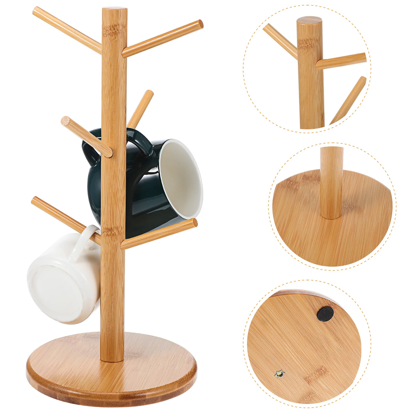 

Bamboo Mug Holder Cup Stand Organizer Coffee Cup Stand For Countertop Kitchen Desk 12 Slot Neat Storage Coffee Shelf