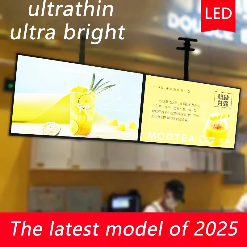 Slim Snap Frame LED Light Box Illuminated Poster Display LED Backlit Menu Board For Restaurant Cafe Shops Wall Mounted Billboard