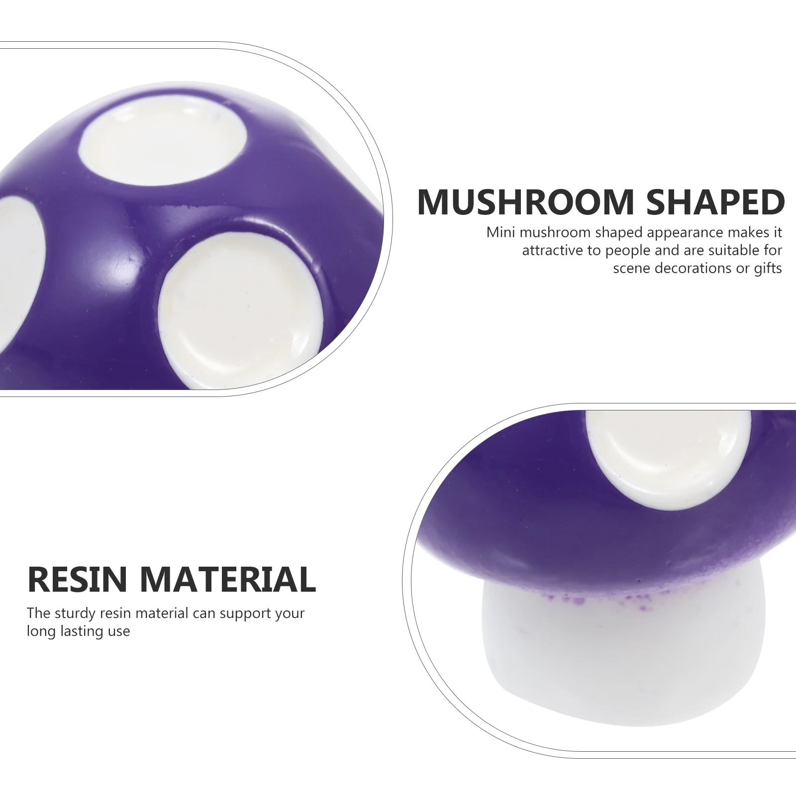 

45pcs Micro Landscape Ornaments Resin Mushroom Decors Miniature Mushroom Adornments Delicate Craft Garden Ornament Scene Layout